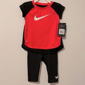 Nike dri-fit mesh 2piece set glitter swoosh sz 18m